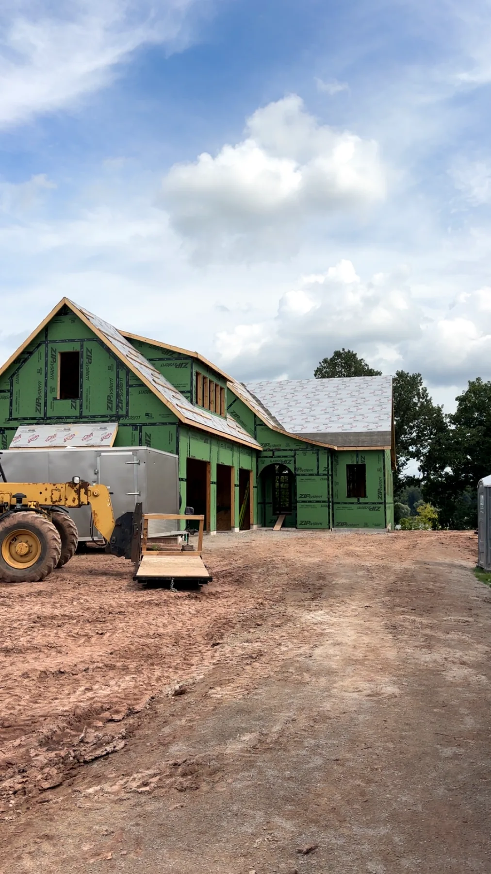 Custom home construction progress