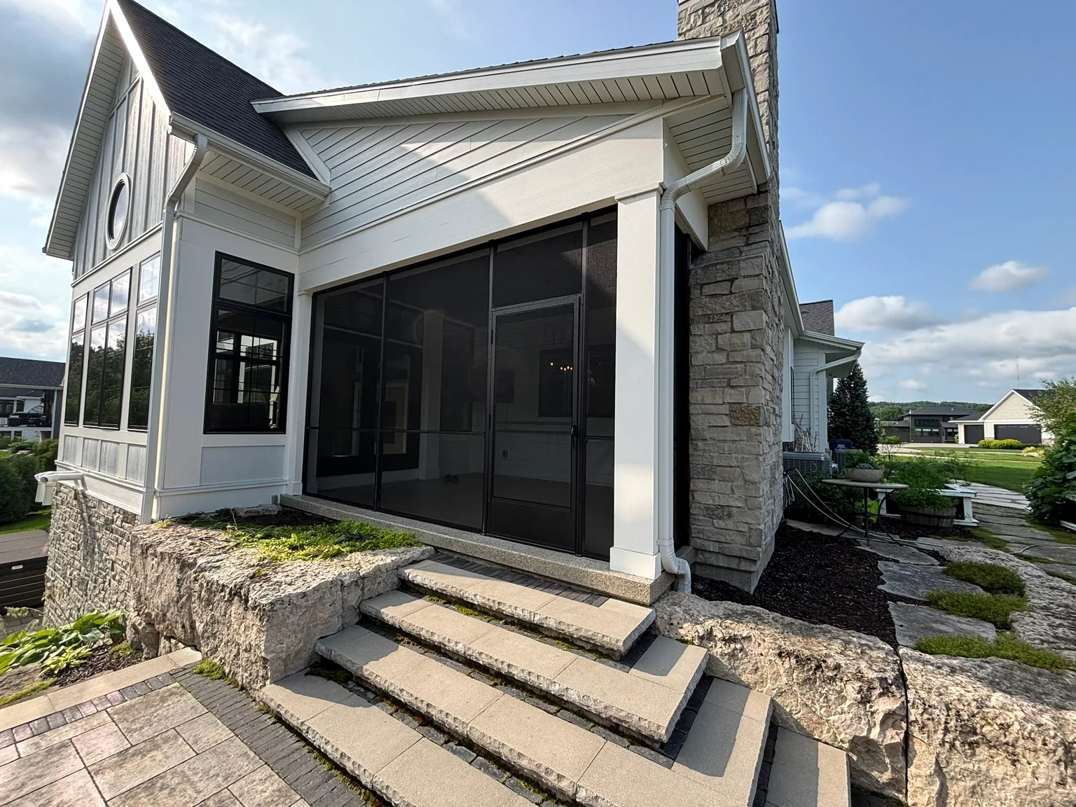 Custom screened porch exterior