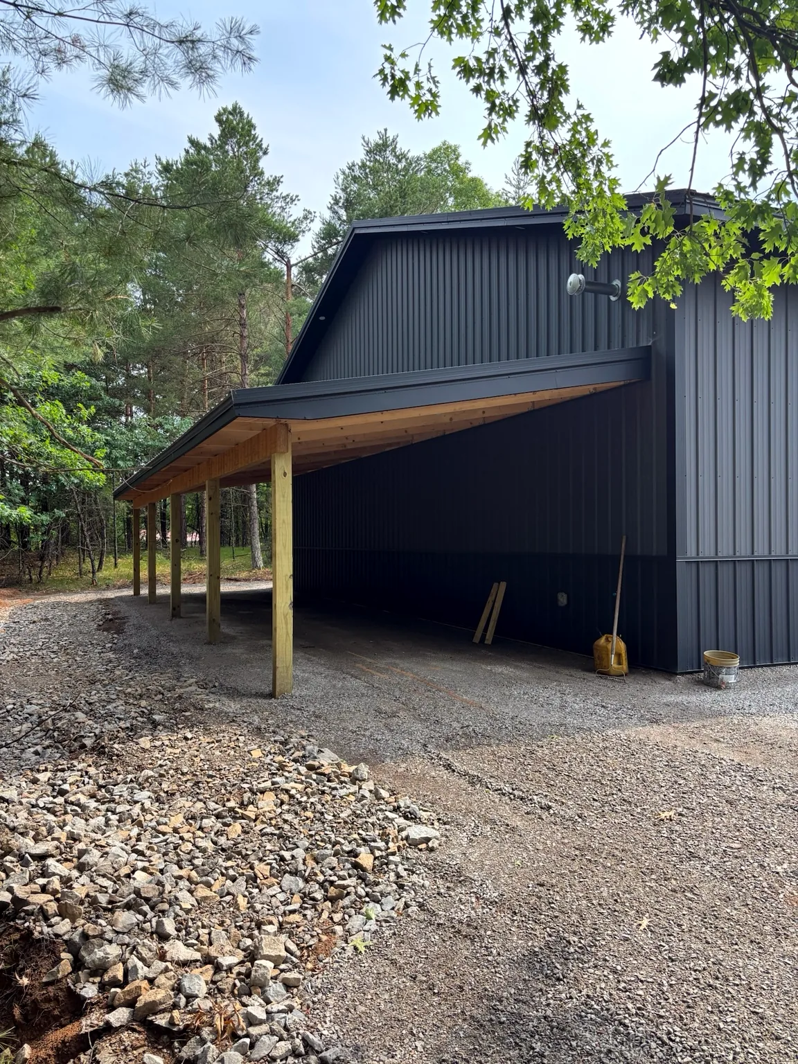 Shop lean-to exterior