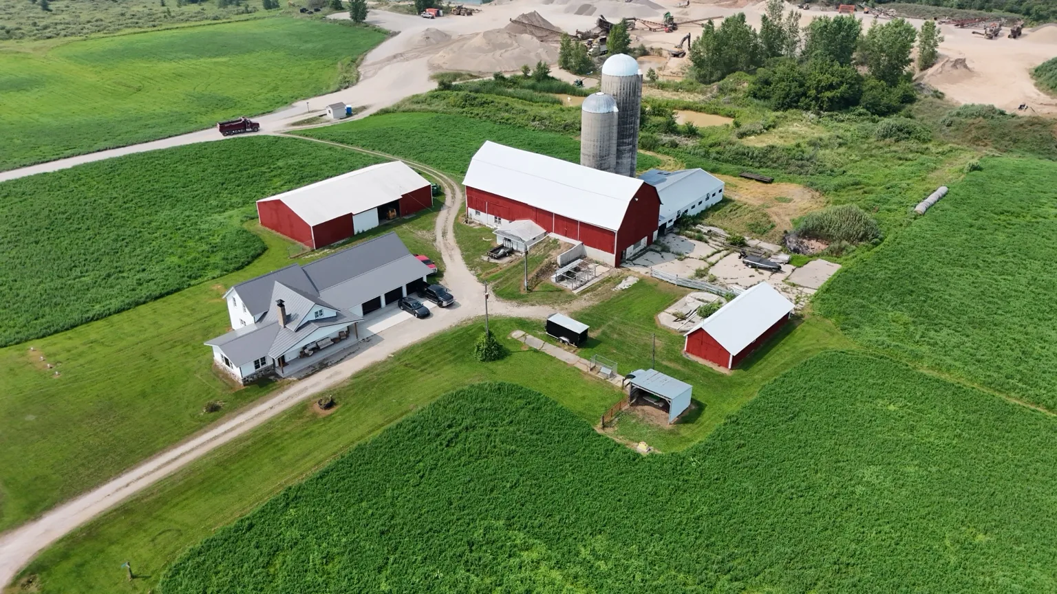 Aerial view of a Northeast Wisconsin property